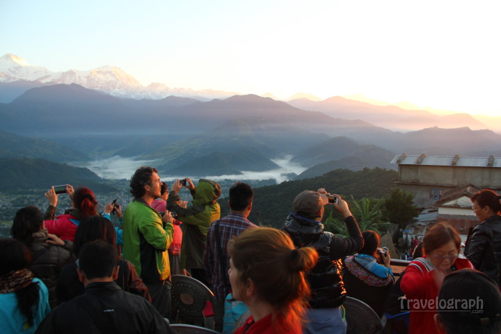 Day 3: Enjoying the sunrise over Annapurna from Sarangkot, Nepal