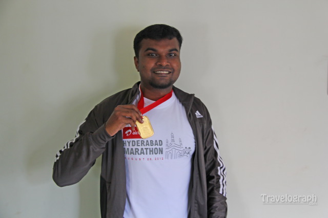 Running my first marathon, in Hyderabad, India