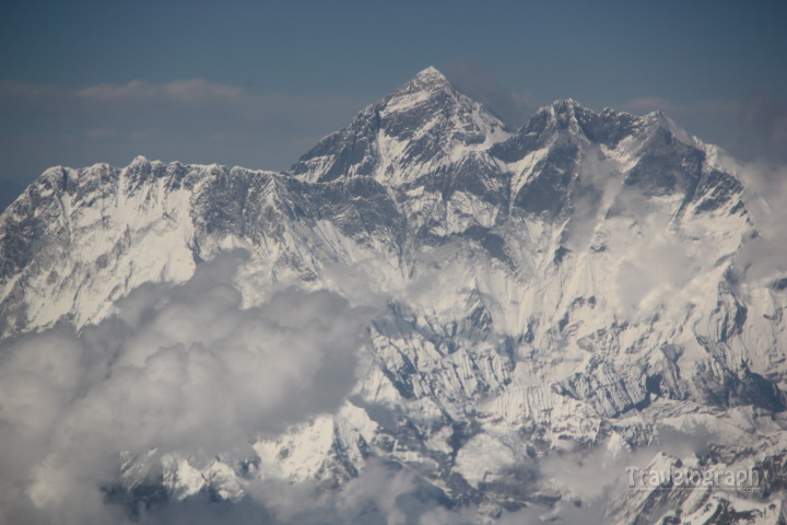 Day 1: Watching Mt. Everest on the flight to Kathmandu, Nepal